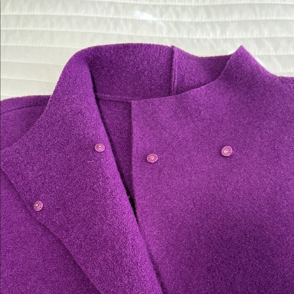 Eileen Fisher Vibrant Purple Wool Jacket - Picture 5 of 5